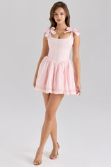 pink stretch cotton mini dress