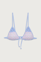 Tanner Plaid Triangle Bikini Top - Rose Picnic