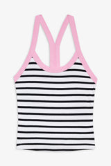 Velma Racerback Tank Top - Vintage Stripe