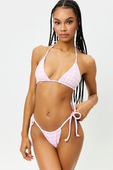 Tia String Bikini Bottom - Pink Picnic