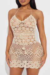 Violet Crochet Cover Up Dress - Cream