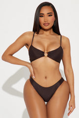 Anika Charm Chain 4 Piece Bikini Set - Brown