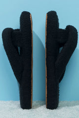 Juna Terry Slide Sandal - Black