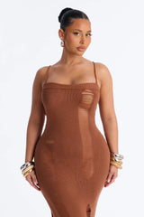 Penny Crochet Swim Cover Up Maxi Dress - Mocha