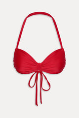 Reece Satin Halter Bikini Top - Lovebird