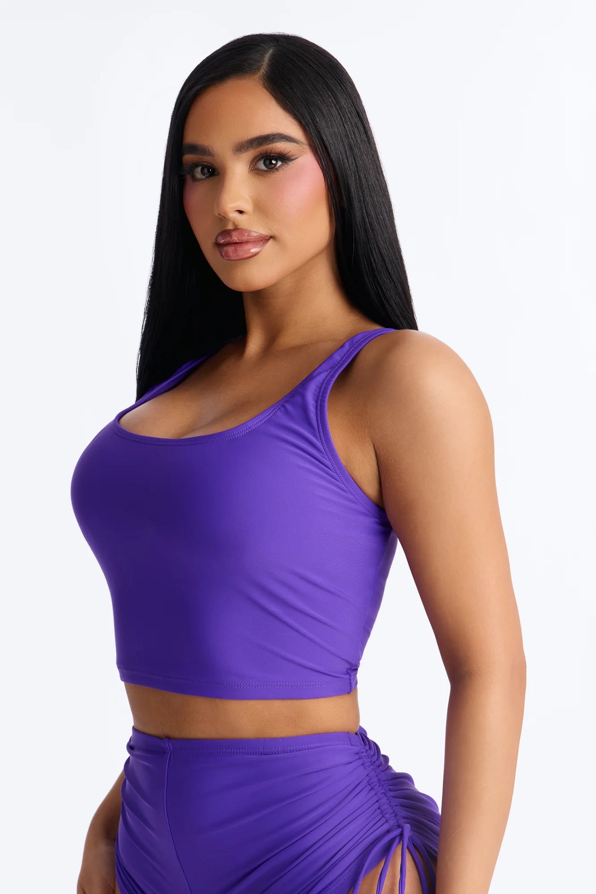 Maui Mix And Match Tank Shirt Bikini Top - Violet