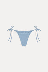 Mackenzie Crochet String Bikini Bottom - Blue Jay