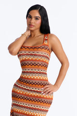 Sydney Geometric Midi Swim Cover Up Dress - Multi Color