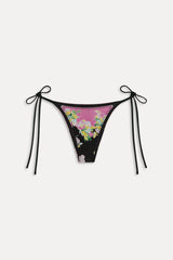 Mackenzie Cheeky String Bikini Bottom - Midnight Blossom