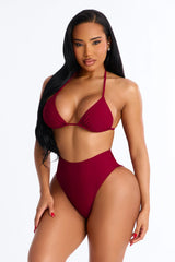 Maui Mix And Match Triangle Bikini Top - Burgundy