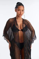 Letty Swim Cover Up Kimono - Black