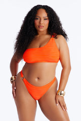 Palm Tree Passion One Shoulder Bikini - Orange