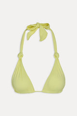 Kealy Triangle Halter Bikini Top - Yellow Mojito
