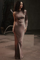 smoke one sleeve maxi dress