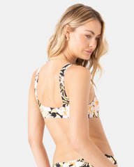 Tropical Square Neck Bralette Bikini Top