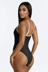 Tatia 1 Piece Bralette Swimsuit - Black