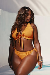 Ariel Ruched 2 Piece Bikini - Orange