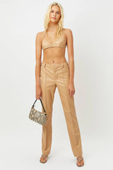Claudia Vegan Leather Bra Top - Earth