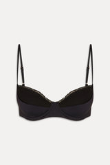 Austin Ruffle Underwire Bikini Top - Black