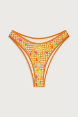 Dove Floral Classic Bikini Bottom - Marigold Gingham