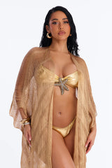 Letty Swim Cover Up Kimono - Gold