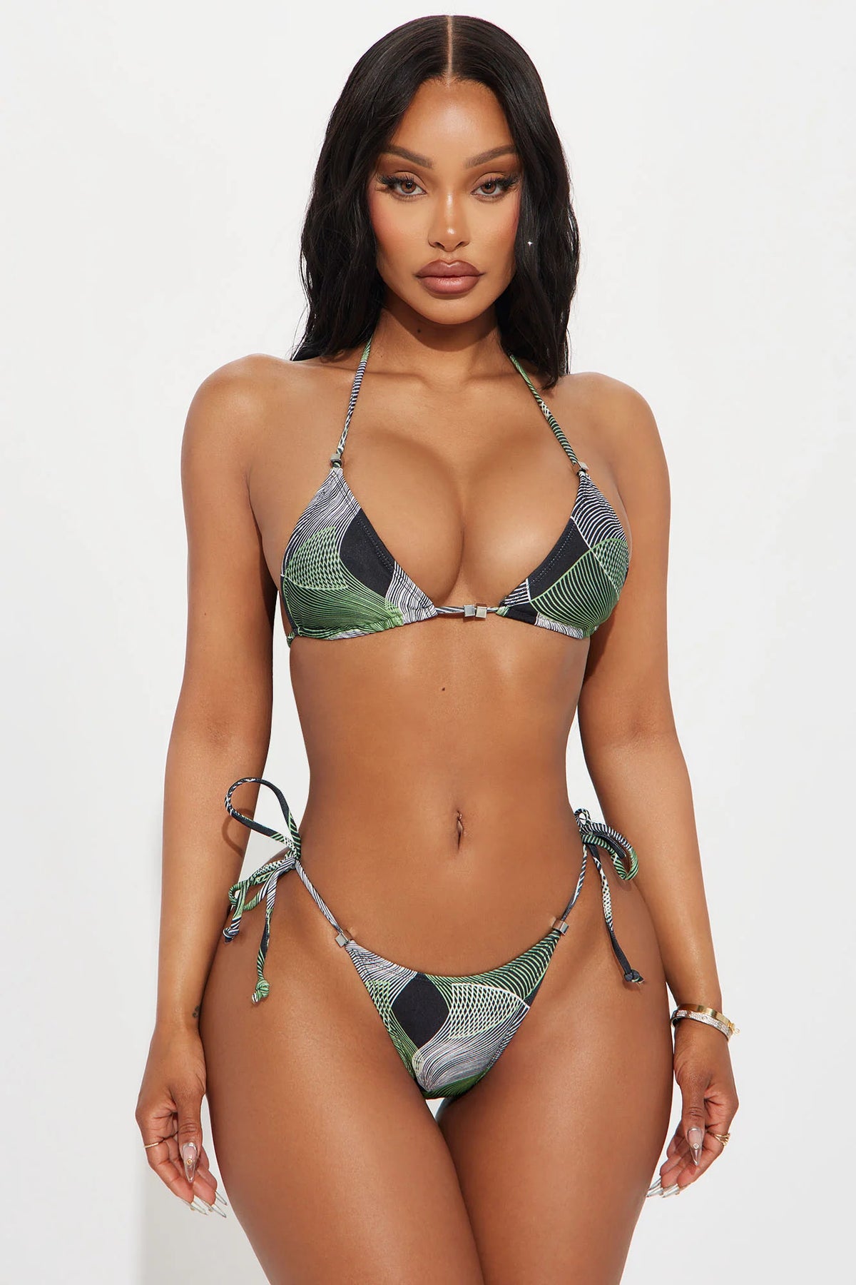Ipanema Beach Beaded 2 Piece Bikini - Black/combo