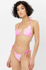 Tia Terry String Bikini Bottom - Distorted Pink Dye