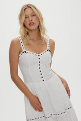 x BELLA HADID Bishop Eyelet Maxi Dress - Salt Air Eyelet