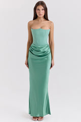 jade strapless corset maxi dress