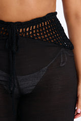Darling Linen Swim Cover Up Pant - Black