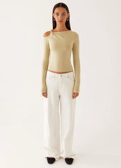 Calica Long Sleeve Top - Pastel Green