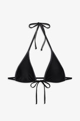 Paradise Shine Halter Bikini Top - Black Shine