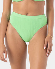 Haleiwa Banded High Waist Moderate Bikini Bottom