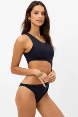 Mel High Neck One Piece Swimsuit - Black