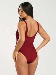 Gelato Crinkle Swimsuit in Burgundy