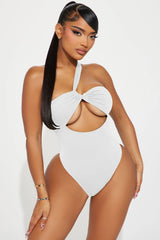 Ready For The Summer Cutout 1 Piece Swimsuit - White