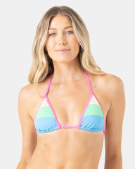 Surf City Colorblock Mini Tiki Triangle Bikini Top