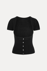 x JENNIE Sofia Knit Top - Black