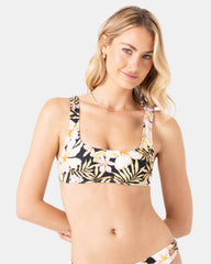 Tropical Square Neck Bralette Bikini Top