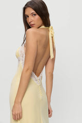 Darcy Satin Midi Dress - Whipped Butter