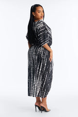Susanna Boho Tie Dye Swim Cover Up Kaftan - Black