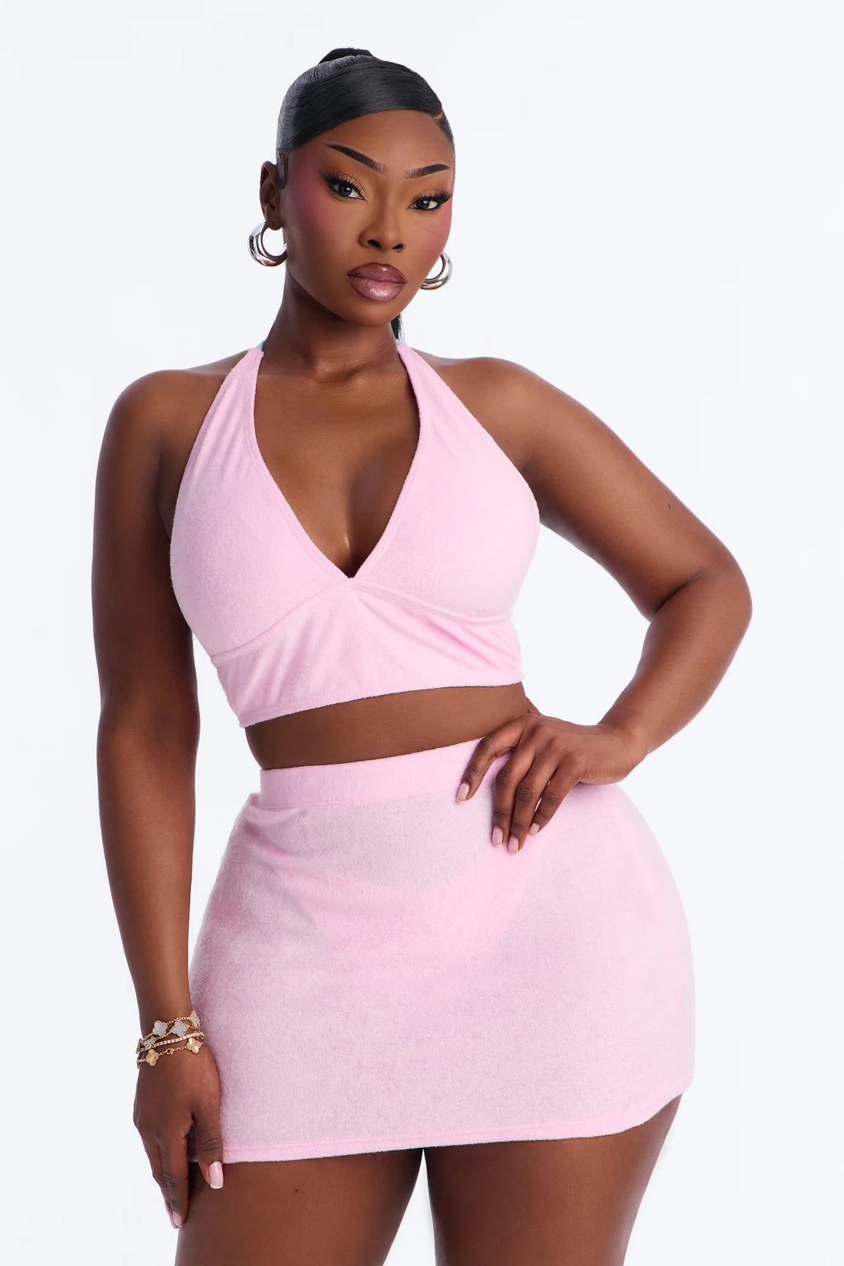 What You Know Bikini And Coverup Skirt - Light Pink