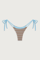 Divine Striped Skimpy Bikini Bottom - Ocean Stone