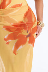On Island Time Floral Underwire Maxi 2 Piece Bikini Skirt Set - Yellow/combo