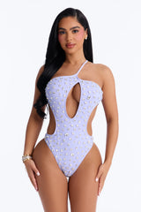 Your Treasure Embellished 1 Piece Swimsuit & Skirt - Lavender