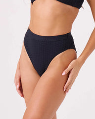 Haleiwa Banded High Waist Moderate Bikini Bottom