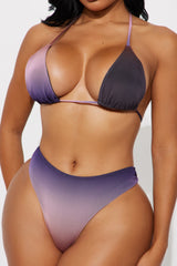 Summers In Tulum Mesh 3 Piece Sunsuit Set - Purple