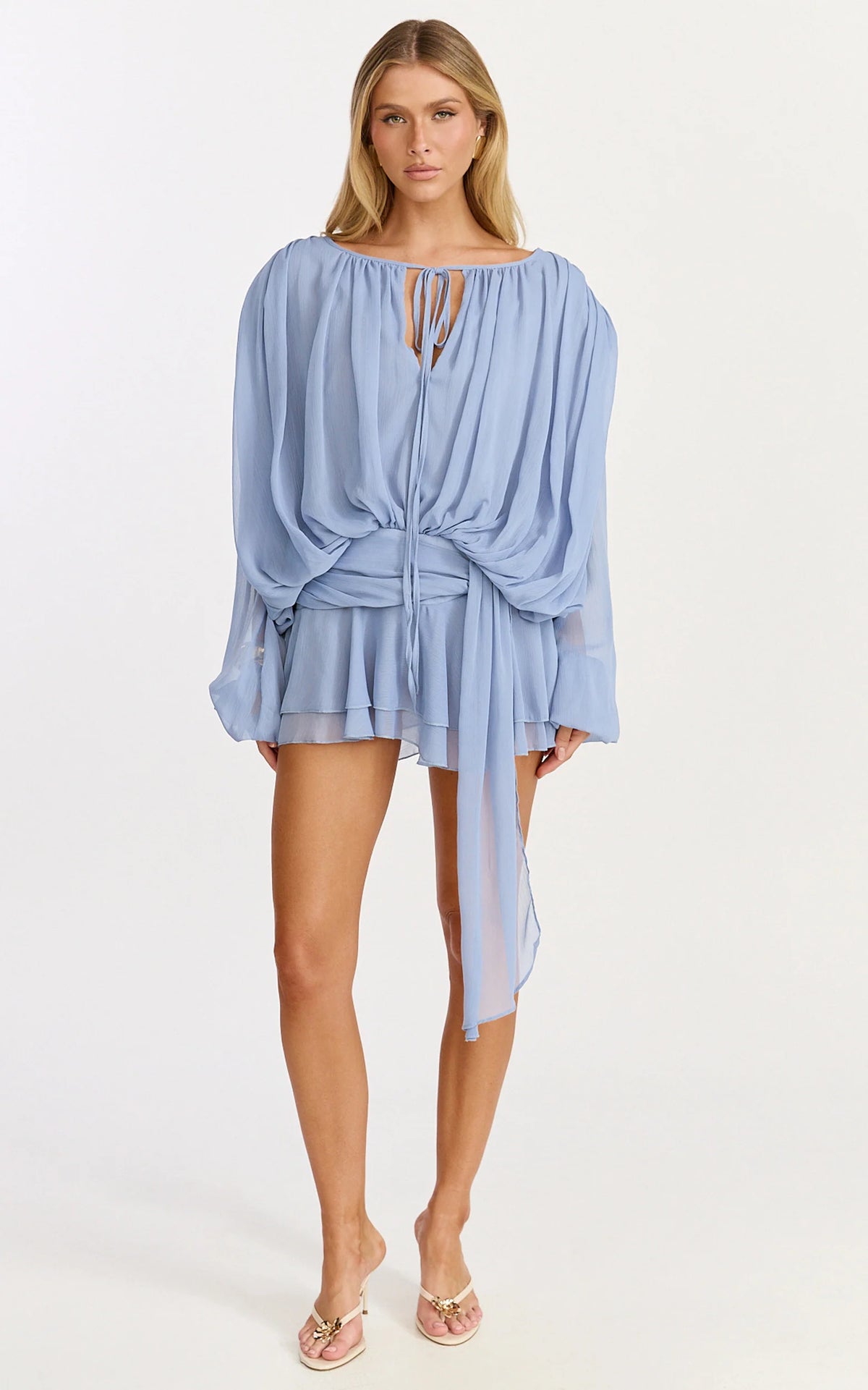 Lioness - Elements Mini Dress - In Slate Blue