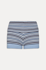 Estelle Knit Booty Shorts - Blueberry Stripe