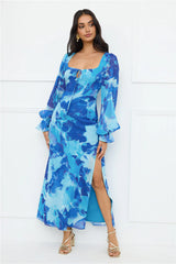Petal Essence Maxi Dress Blue